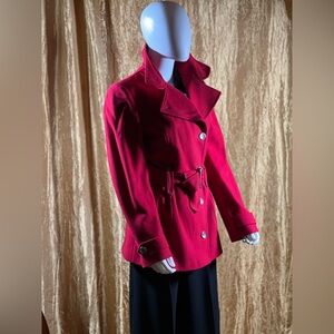 DOLCE & GABBANA RED WOOL COAT SIZE 12/46